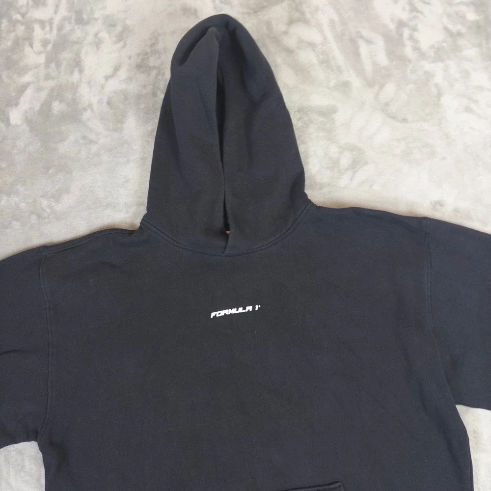 PacSun Formula 1 Hoodie Mens L Black Graphic Racing Grand Prix F1 Sweatshirt